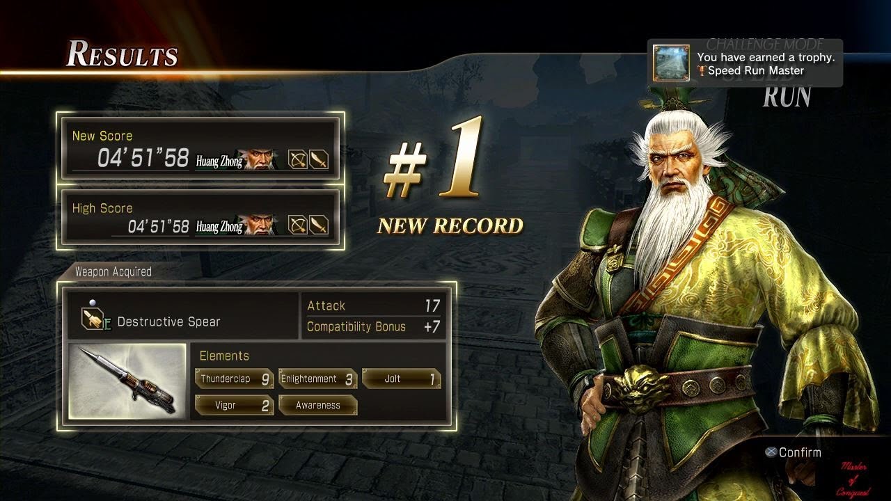 How To Guide - Dynasty Warriors 8:  Xtreme Legends - Speed Run Master (Trophy)