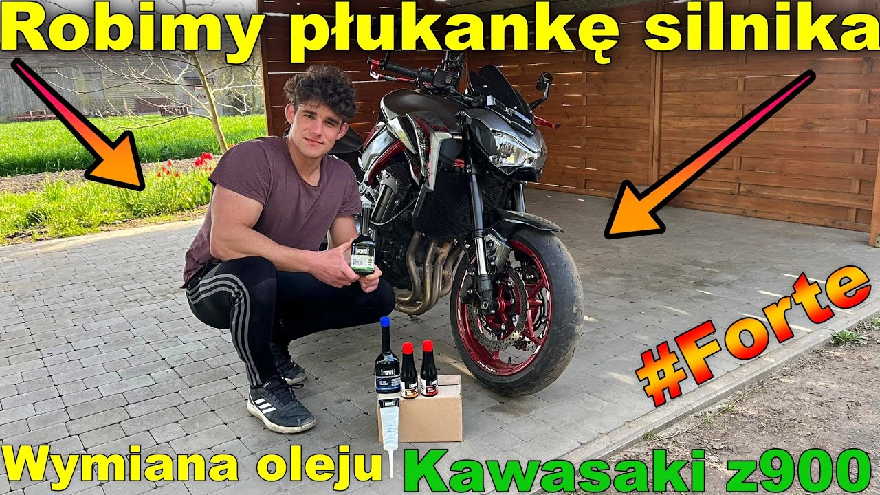 Stosuje płukankę w nowym motocyklu! | Wymiana oleju w kawasaki z900 | Testuje produkty #Forte