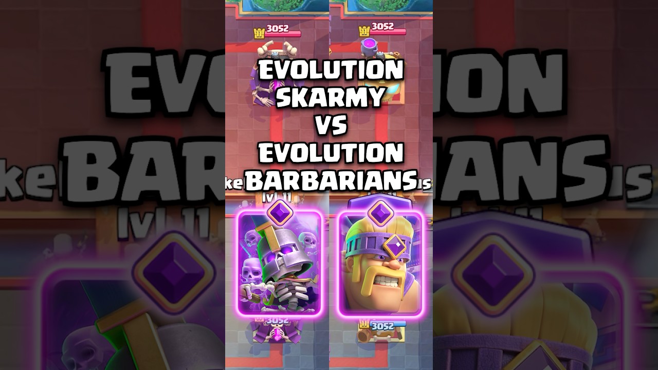Эволюция скелетов 💀 или варваров. Кто победит?! 🤔 #clashroyale #шорты