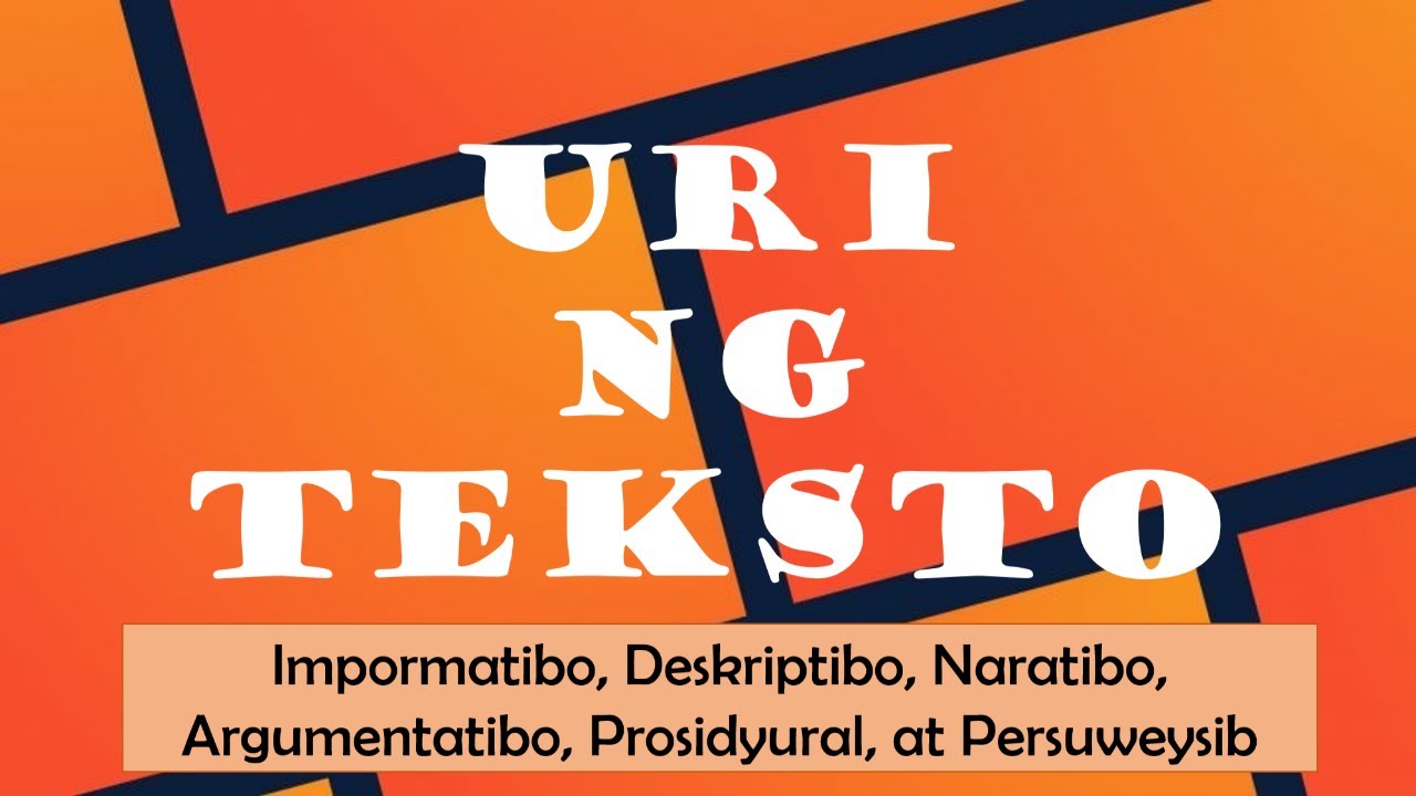 URI NG TEKSTO - Pagbasa at Pagsusuri ng Iba't Ibang Teksto Tungo sa Pananaliksik Ikalawang Semestre