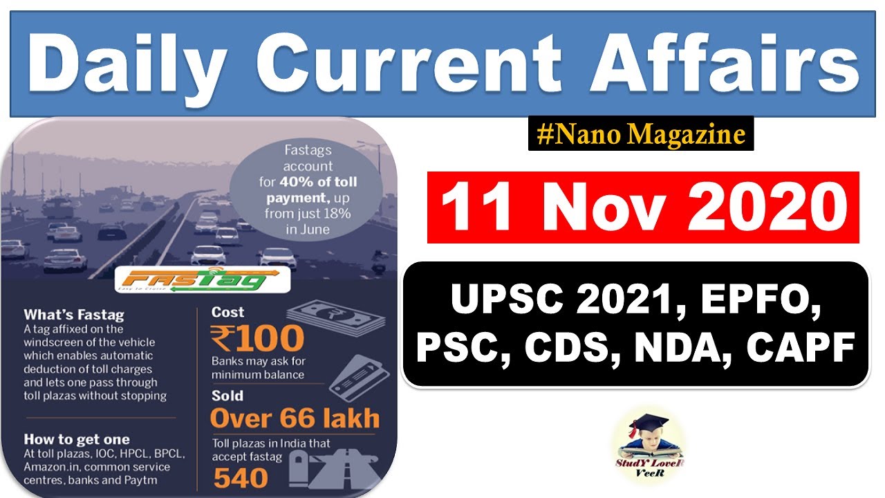 Daily Current Affairs 11 November 2020 | The Hindu | PIB News | Nano Magazine by Veer | UPSC, EPFO
