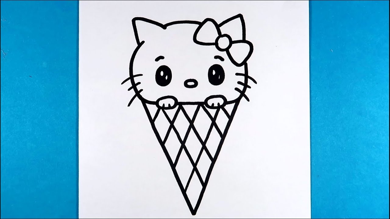 Sevimli Hello Kitty Dondurma Çizimi / Kolay Adım Adım Çizim Eğitimi / Cute Drawing Easy