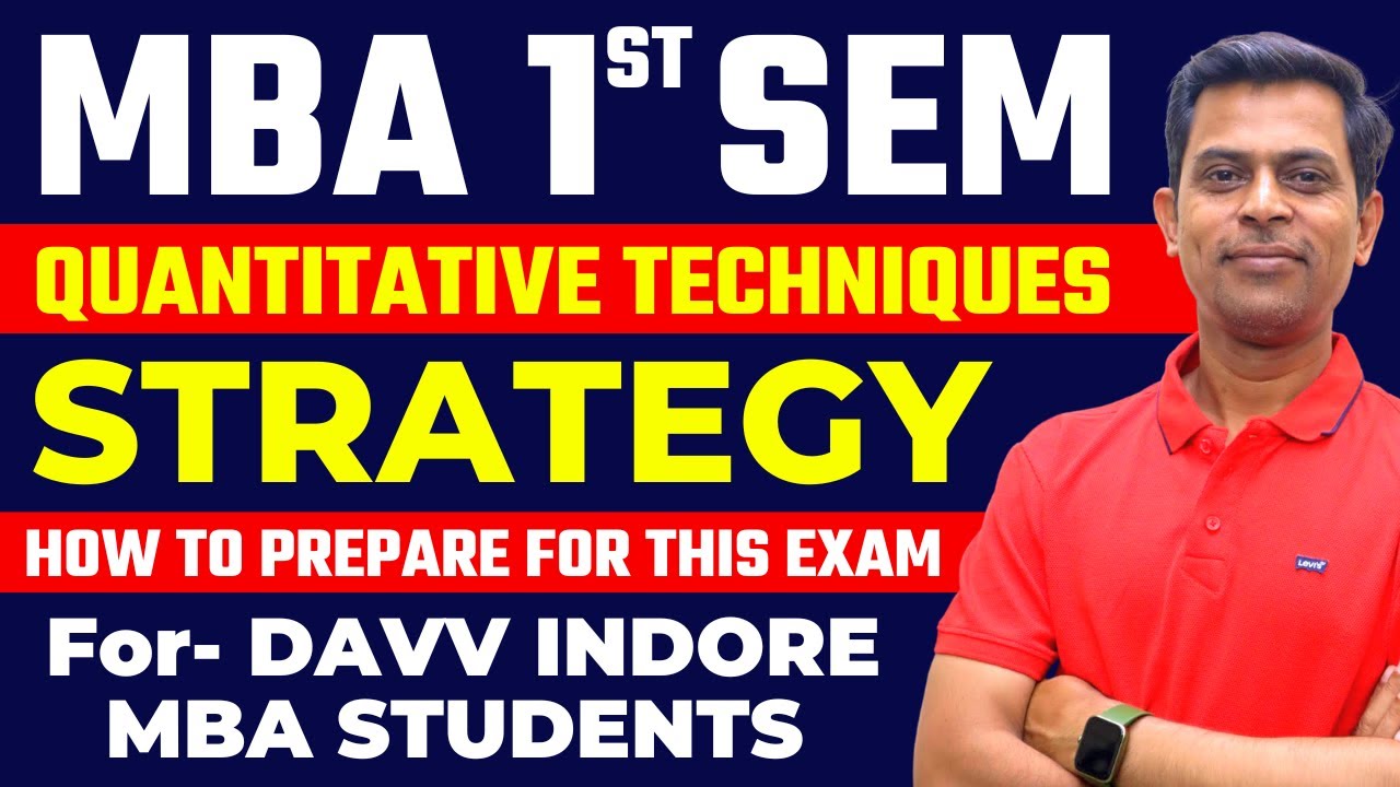 MBA First Sem | MBA MATHS | Davv Indore | Quantitative Techniques | STRATEGY | Davv MBA