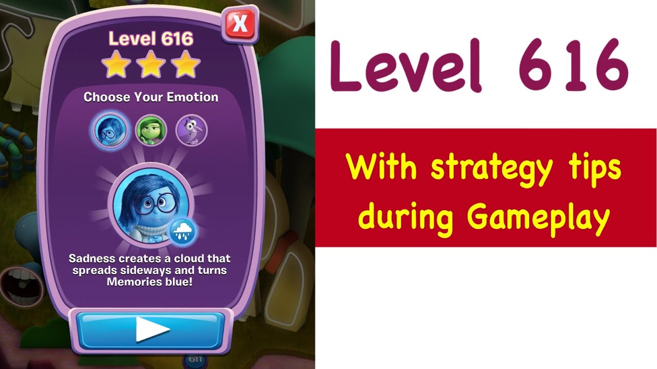Inside Out Thought Bubbles Level 616 Tips and Strategy Gameplay Walkthrough Youtube No Boosters