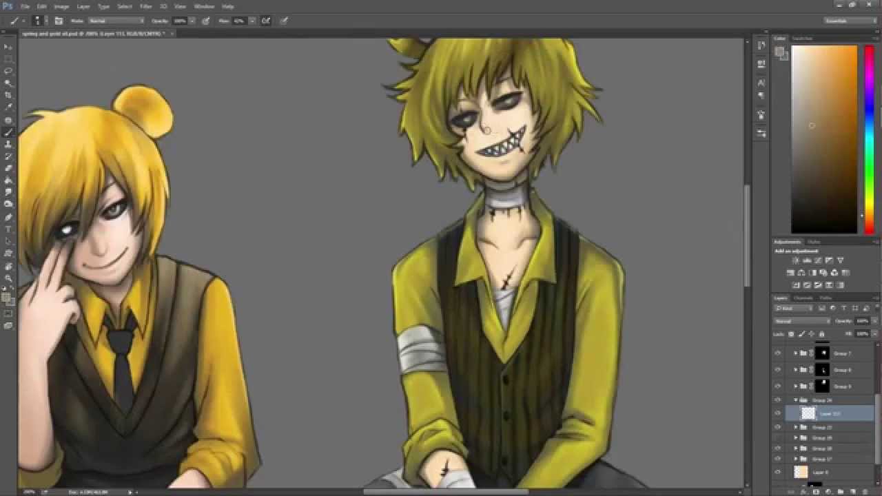 [Speedpaint ]: SpringTrap and Golden [FNAF]