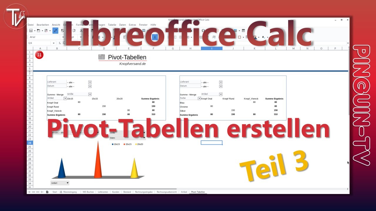 #libreoffice  Calc  - Pivot Tabellen erstellen   #linux
