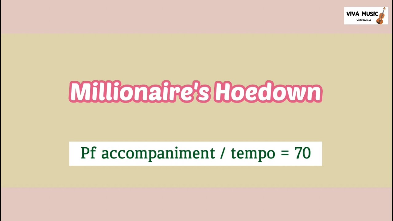 [🎹 accompaniment] Millionaire's Hoedown / tempo=70