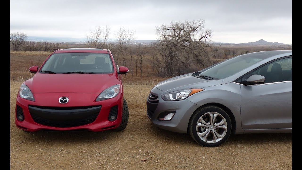 2013 Mazda3 vs Hyundai Elantra GT 0-60 MPH Performance Mashup Review