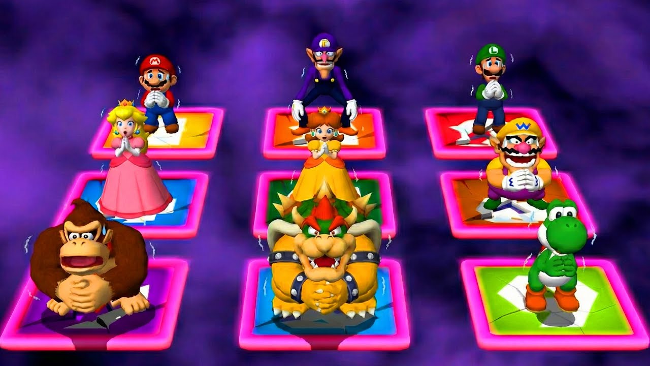 Mario Party 4 Top 30 Funny Minigames   Mario Vs Luigi Vs Daisy Vs Peach