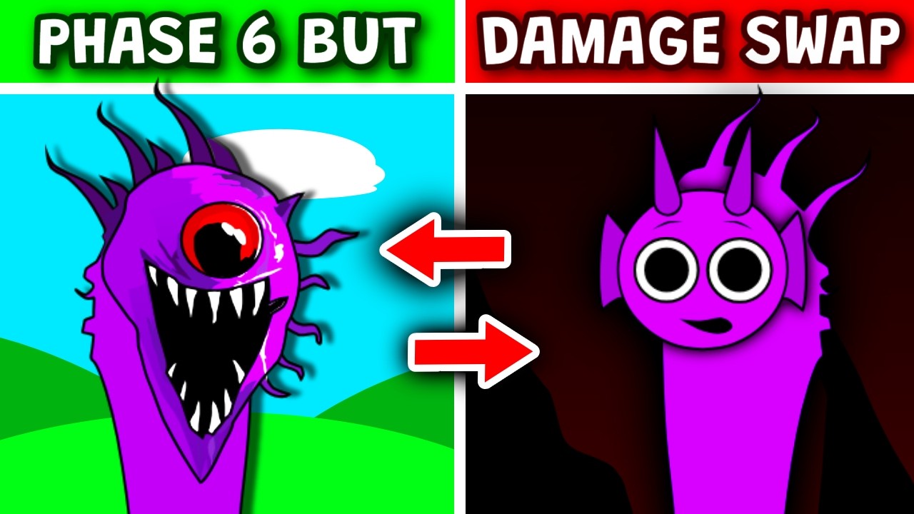 Sprunki Phase 6 But DAMAGE SWAPPED (New Reactions)