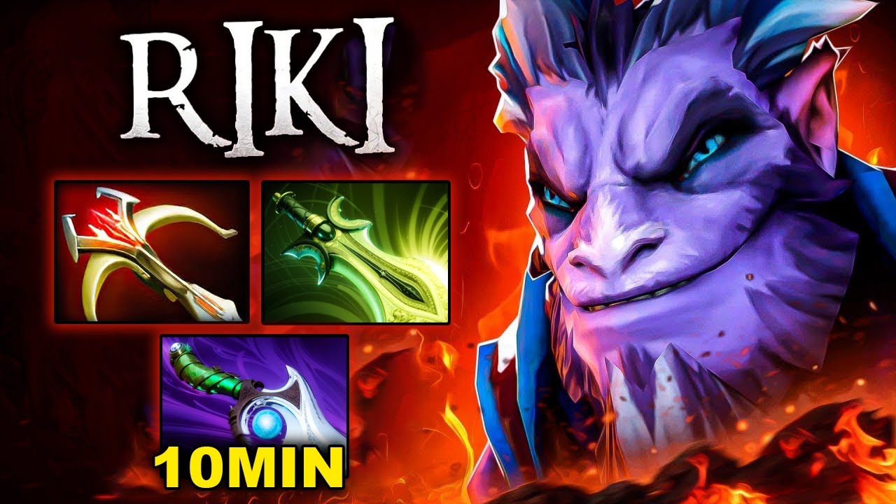 10 минут, Diffusal Blade, Riki, 42 убийства, невероятный взрывной урон, Butterfly + Daedalus, Dota 2