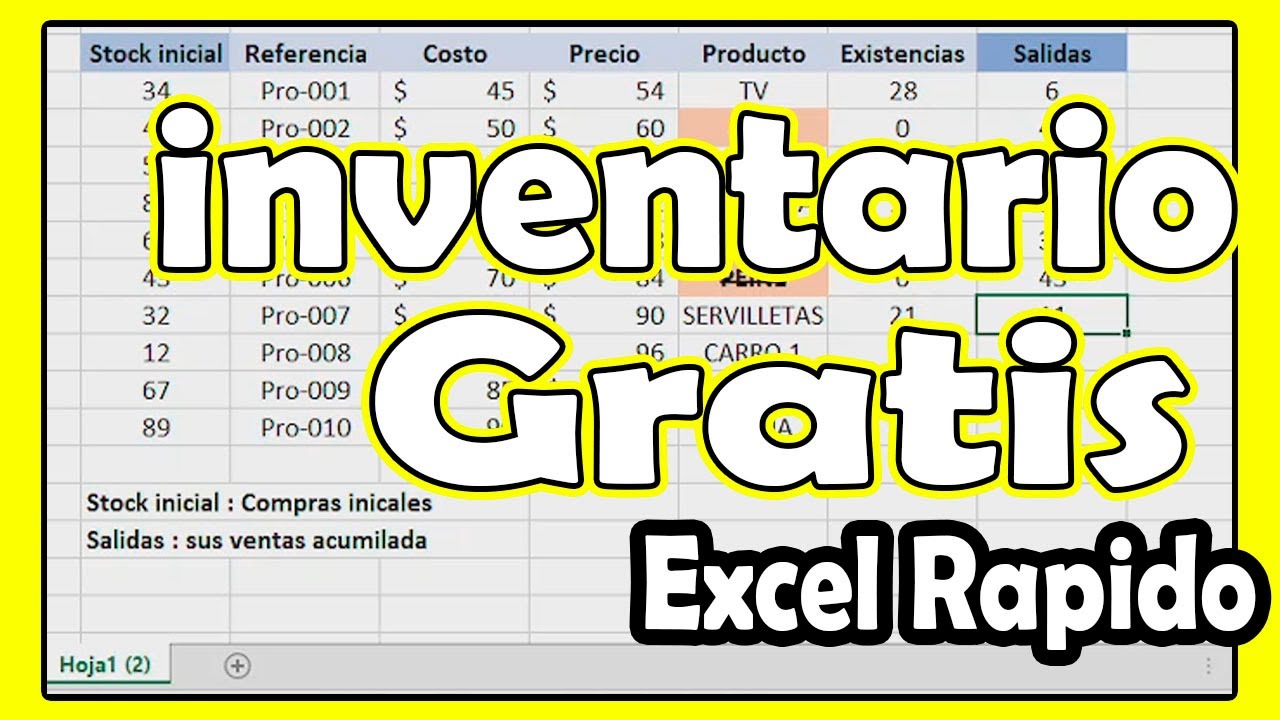 Como hacer un control de inventarios en Excel que tache el producto - comoconfigurar