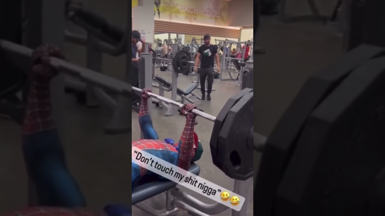 Spider Cuz beats Batman in a weight lifting