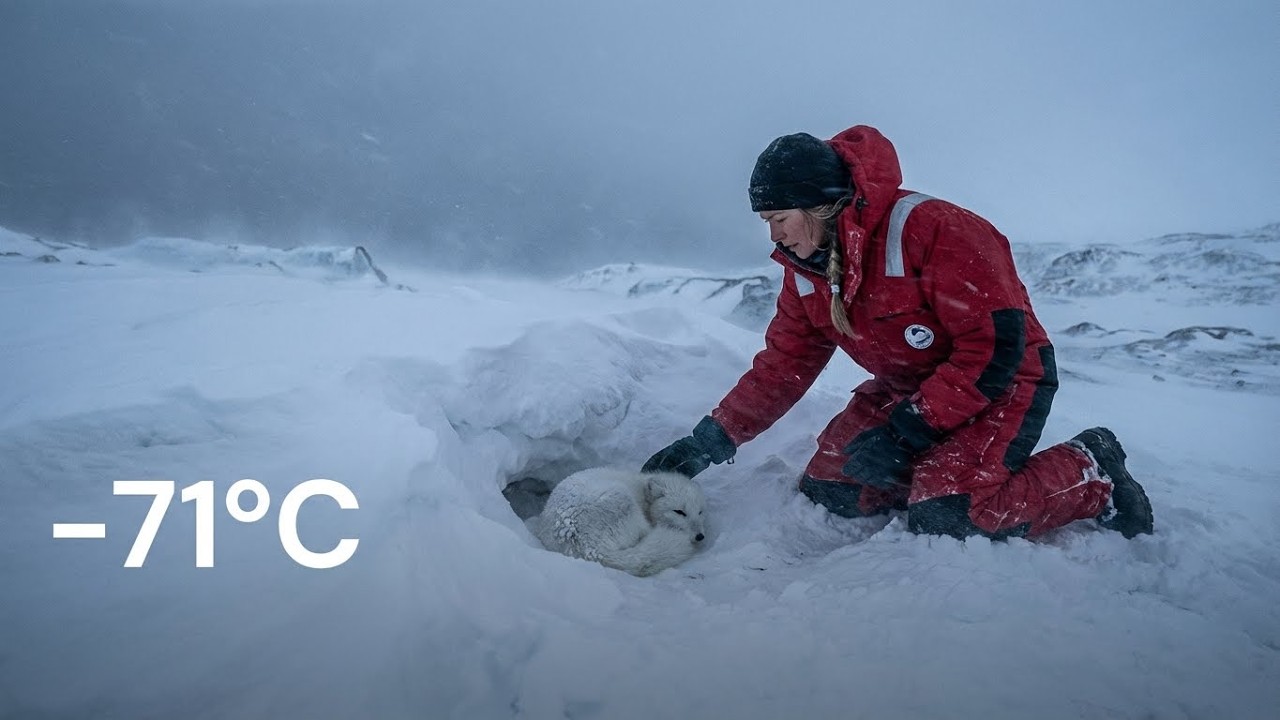 I Saved a Frozen Arctic Fox After She Collapsed Outside My Shelter at −71°C