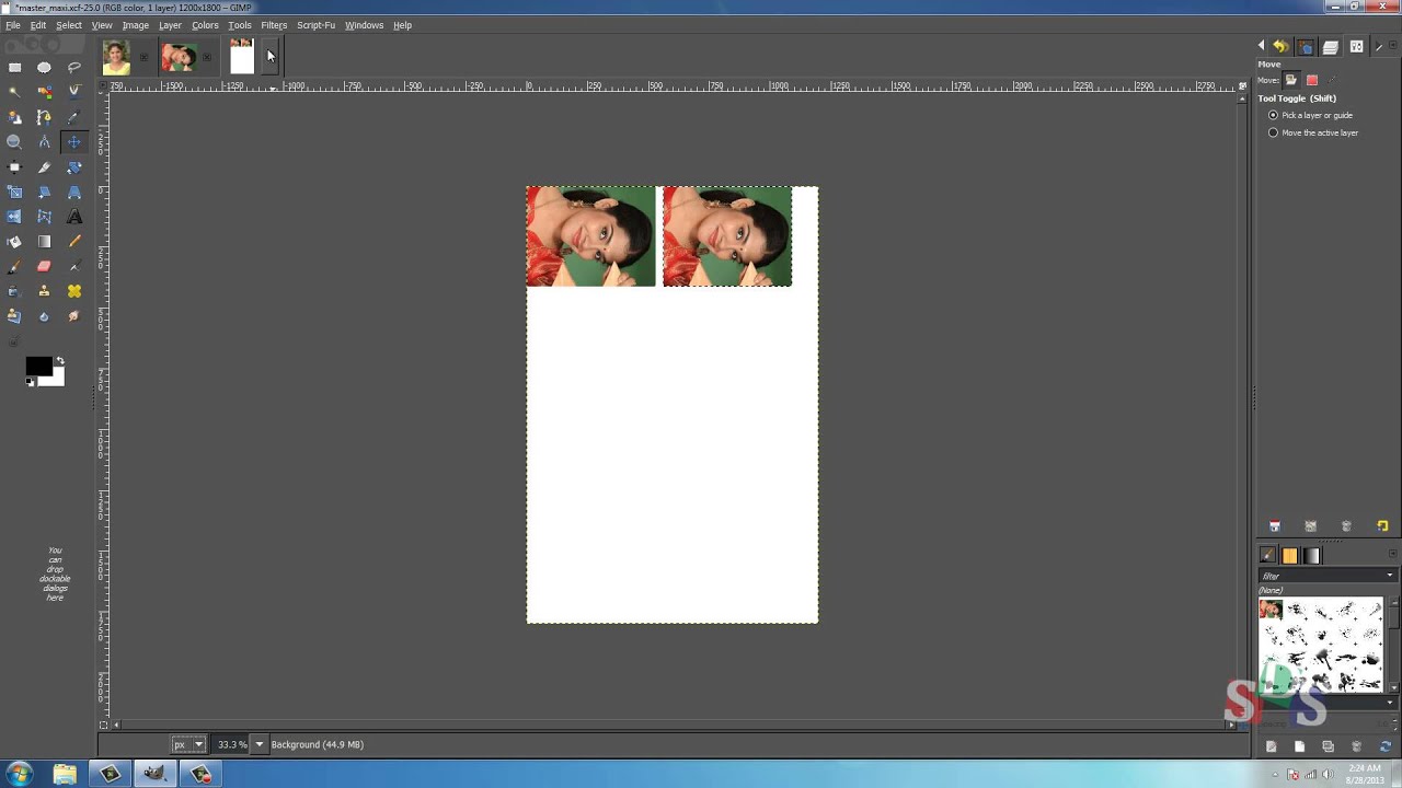 SDS How to print Passport photo(3.5cmx4.5cm) for Maxi printer(6''x4'')