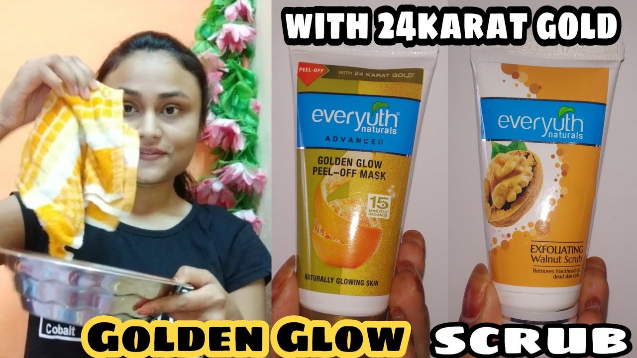 Everyuth Scrub and everyuth golden glow peel off mask for clear,glowing skin | Browngirlz Tips