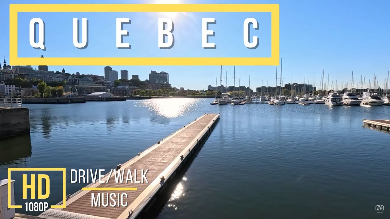 HD Scenic Driving & Walking in Québec City | Relaxing Music & Original Audio
