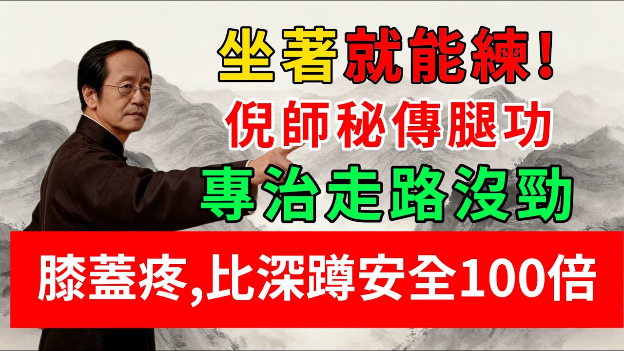 坐著就能練!倪師秘傳腿功,專治走路沒勁、膝蓋疼,比深蹲安全100倍!