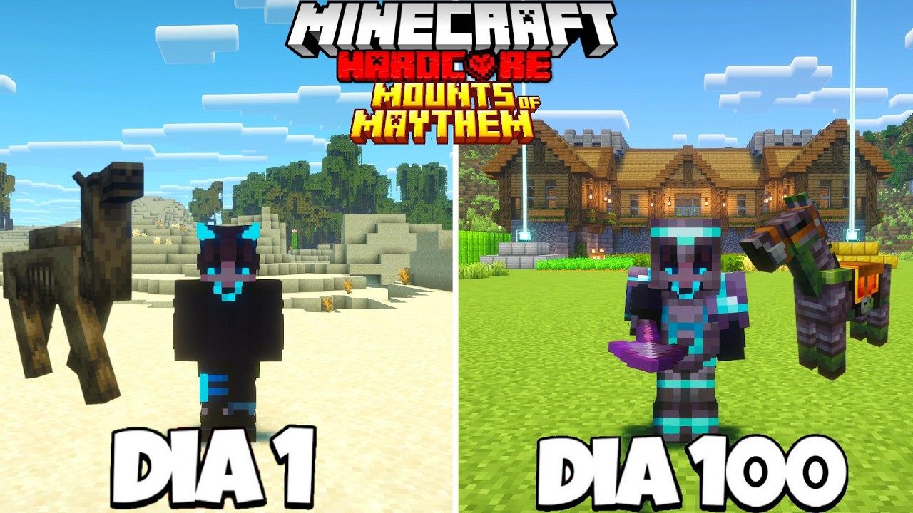 SOBREVIV&Iacute; 100 D&Iacute;AS en Minecraft Hardcore 1.21.11 (Mounts and Mayhem es UNA LOCURA)