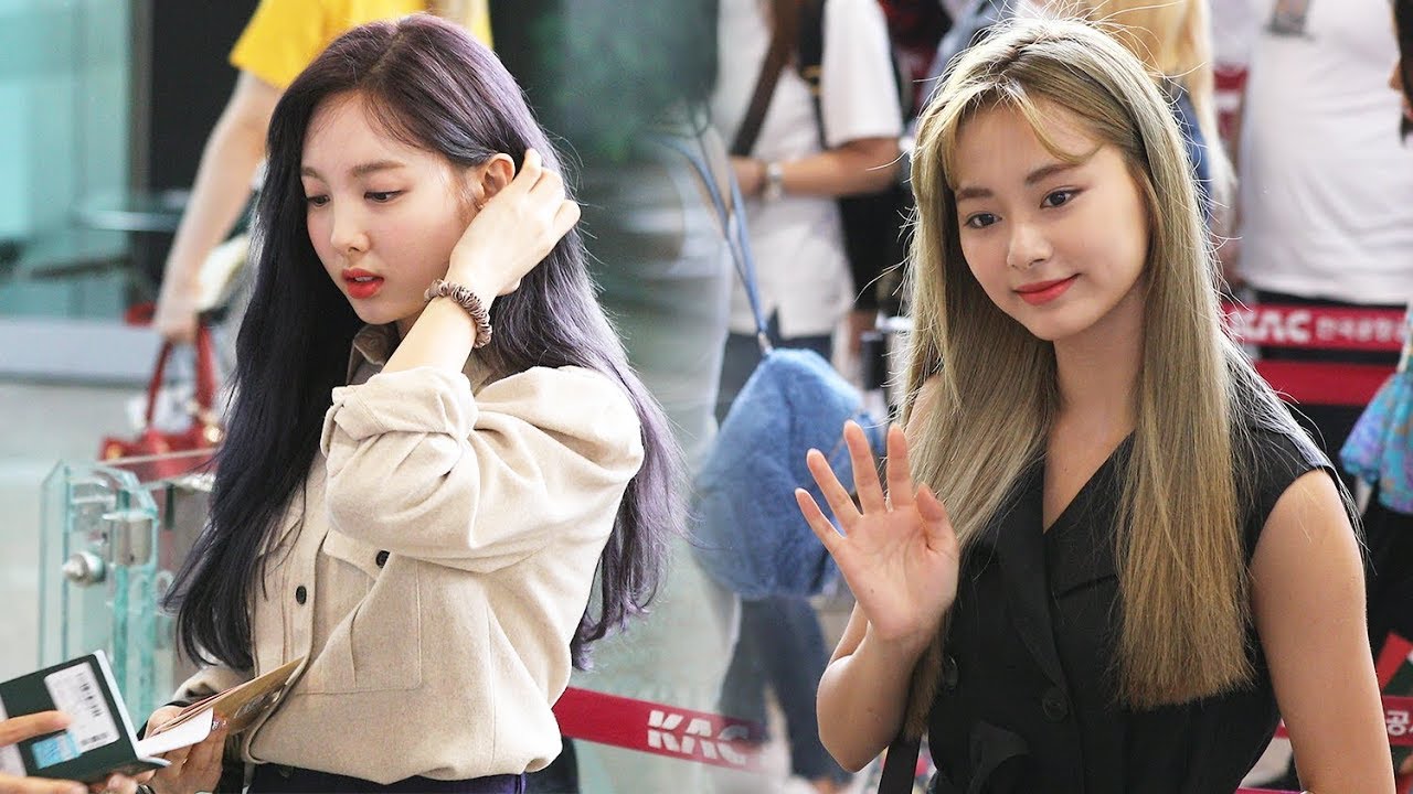 190825 트와이스(TWICE) 출국 Departure (보라색 염색한 나연) [김포공항] 4K 직캠 by 비몽