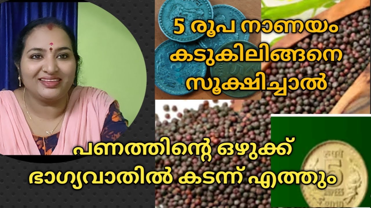 അഞ്ചു രൂപ നാണയം കടുകിലിങ്ങനെ സൂക്ഷിച്ചാൽപണത്തിന്റെ ഒഴുക്ക് ഭാഗ്യവാതിൽ കടന്ന് എത്തും