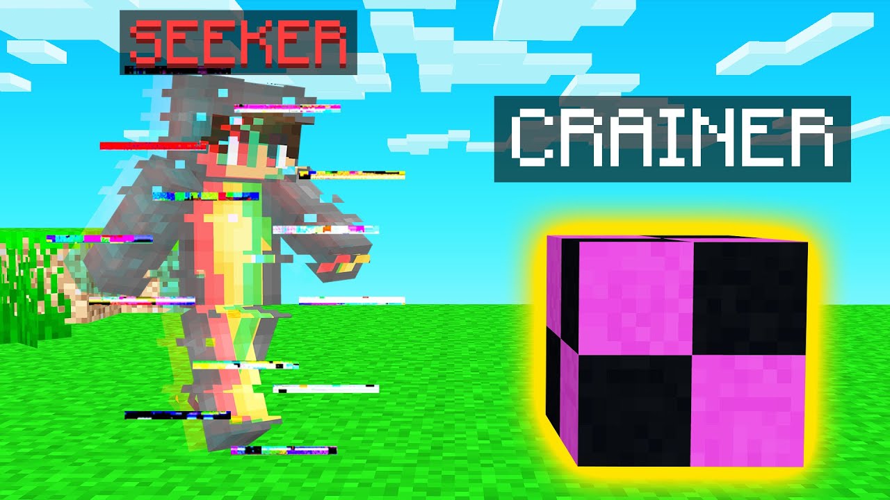 HIDING As A *GLITCHED* BLOCK In Minecraft! (Hide & Seek)