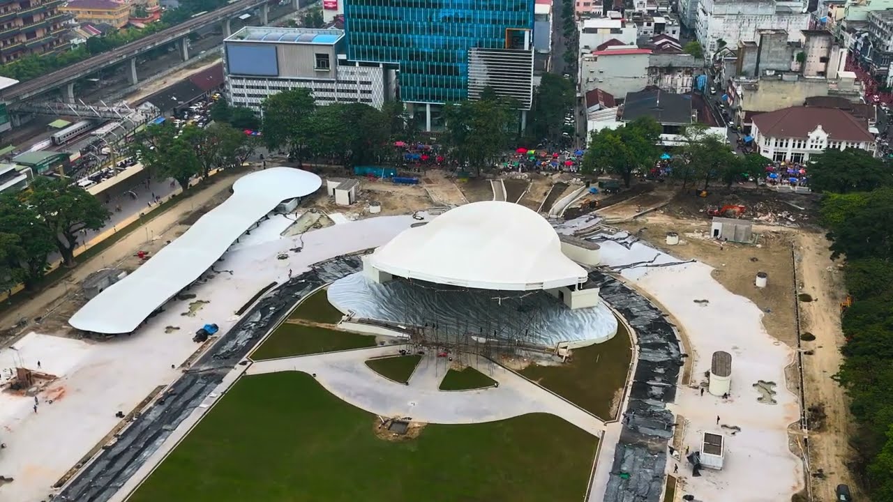 Pantauan udara kondisi terkini lapangan merdeka medan, bonus view di malam hari!