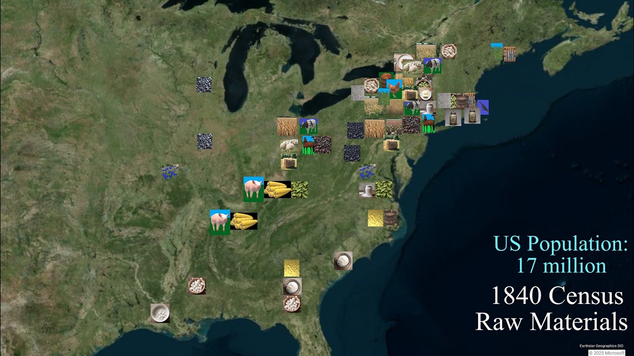 1840 US Census, Part 2: Raw Materials, Economics | Agriculture, Mining, Fisheries | Livestock