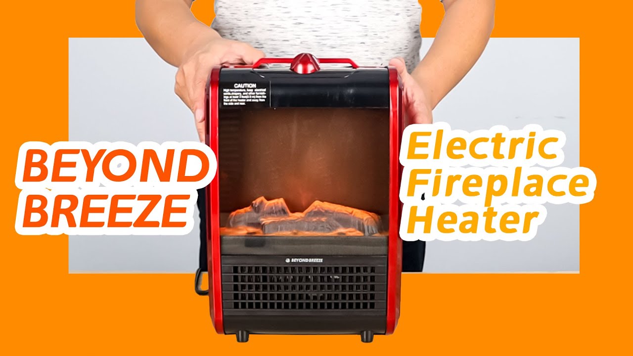 BEYOND BREEZE Electric Fireplace Heater,Small Fireplace with Realistic 3D Flame Effect