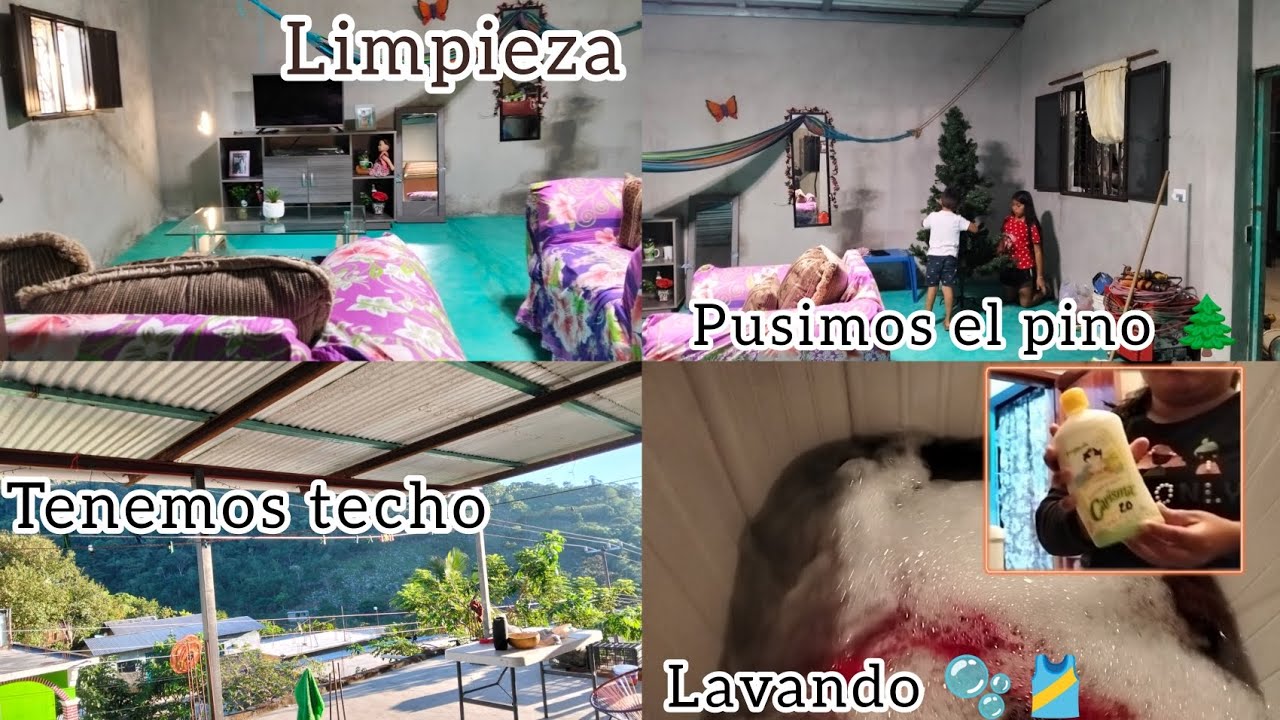 🙏TENEMOS TECHO ➕pusimos el pino navideño 🌲 soy Feliz en mi pueblito pequeño  #mamájoven#vlog
