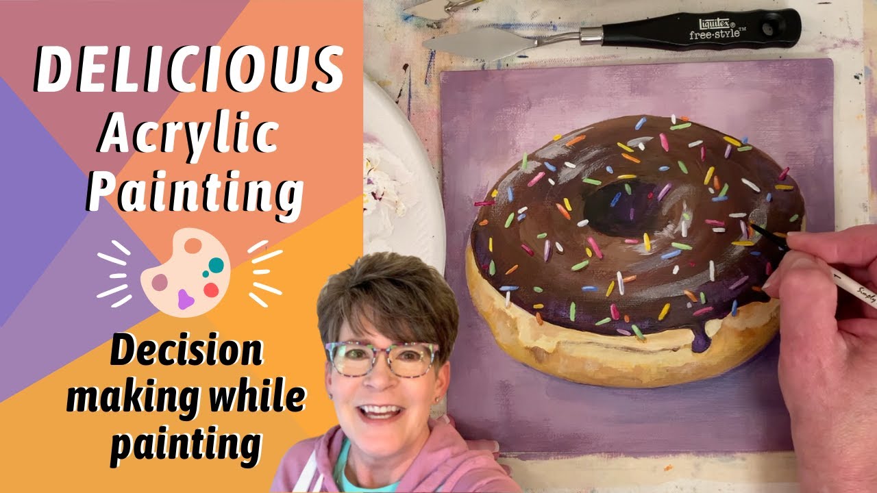 Donut Painting! SIMPLIFYING PAINTING FOR BEGINNERS! By: Annie Troe