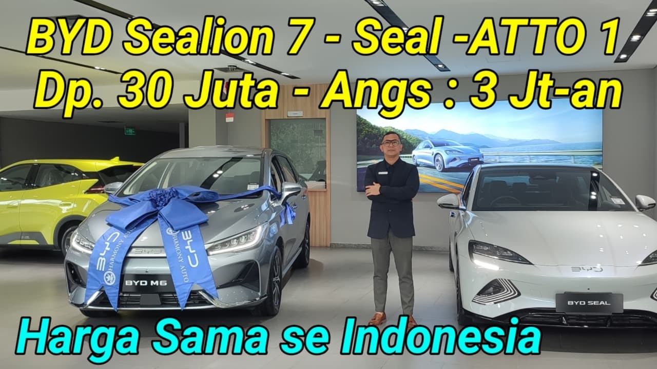 Promo BYD Sealion 7, BYD M6 dan ATTO1. Dp Mulai 30 Juta Cicilan 3 Jtaan. Harga Sama se Indonesia.