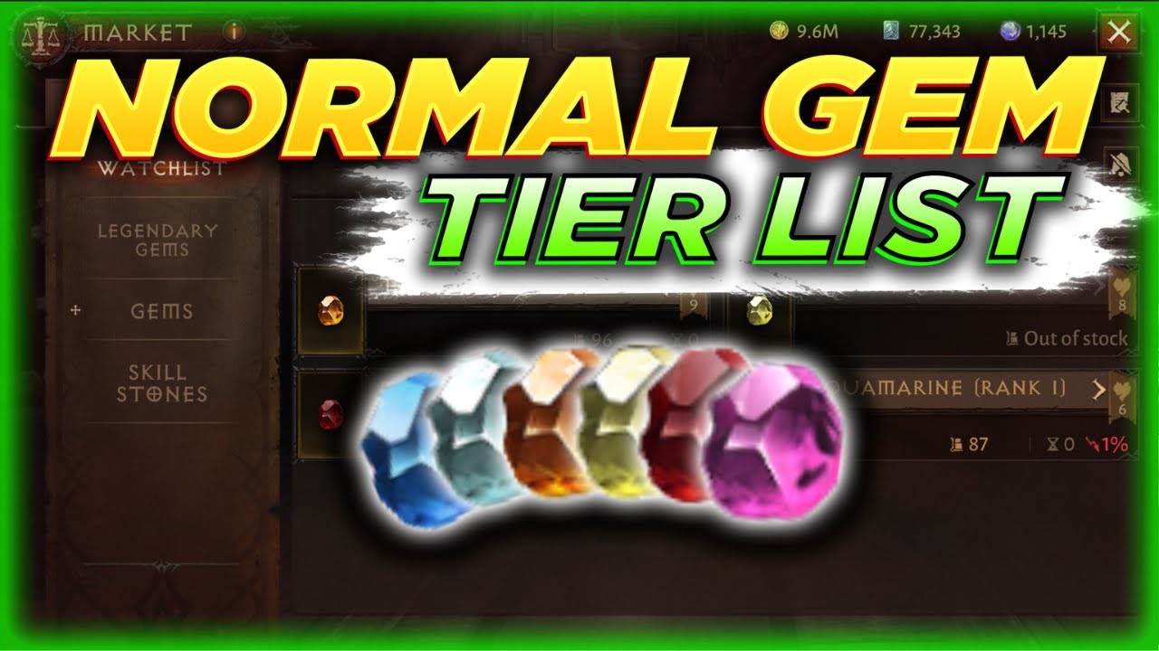 DONT WASTE Platinum On These Gems! Normal Gem Tier List! | Diablo Immortal