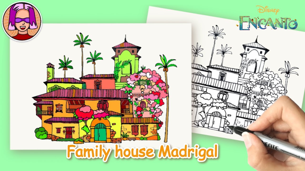 How to Draw House from the Encanto Movie | Madrigal`s Family House