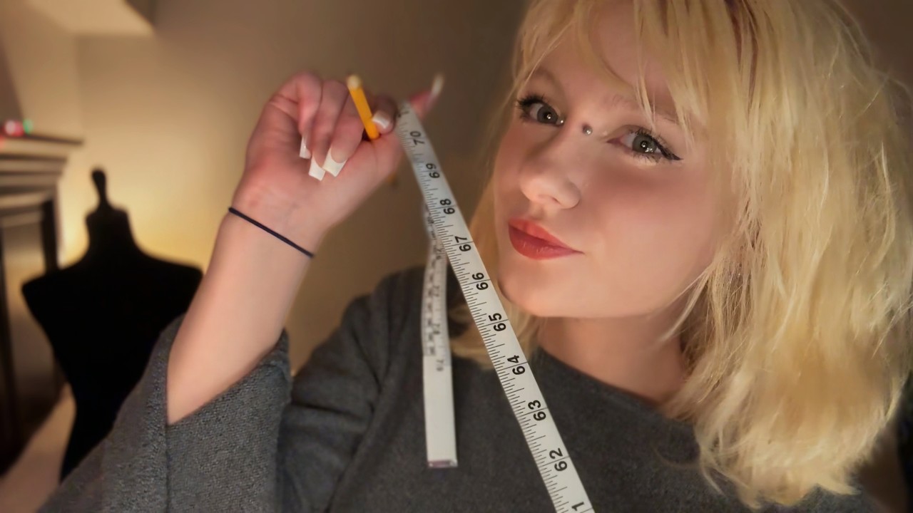 asmr mumbling and measuring 📝 heavy accent unintelligible / inaudible with broken English