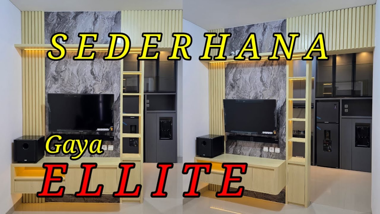 SEDERHANA tapi ELEGANT, Pemasangan Backdrop TV minimalist Custom