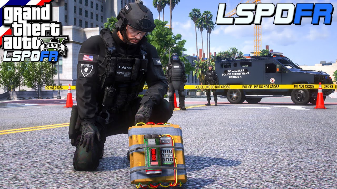 GTA V - LSPDFR มาเป็นตำรวจในเกม GTA V SWAT จ่าตั้มกับเหตุการณ์ขู่วางระเบิด กู้ระเบิด #375