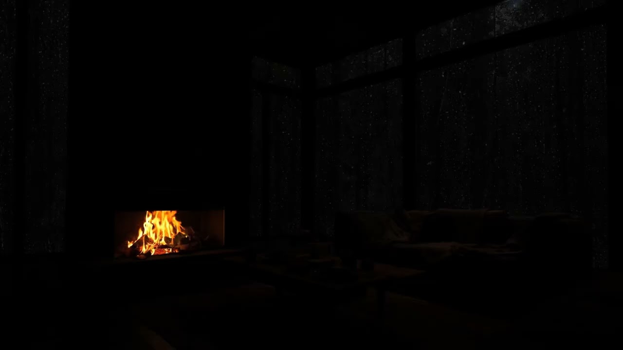 Fall Asleep Fast 😴 | Cozy Rain & Crackling Fireplace Ambience for Relaxation & Sweet Dreams 🌧🔥