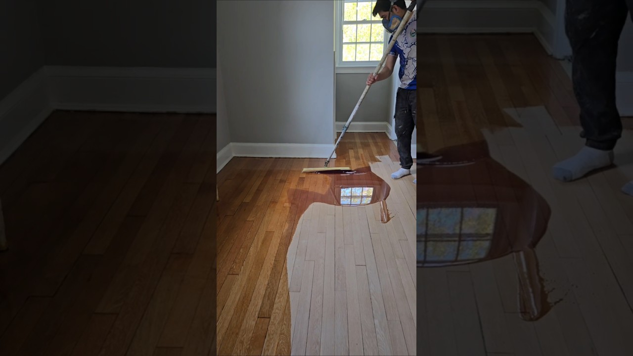 aplicando barnis en madera red oak #diy #home #woodworking #wood #satisfying #construction #tips