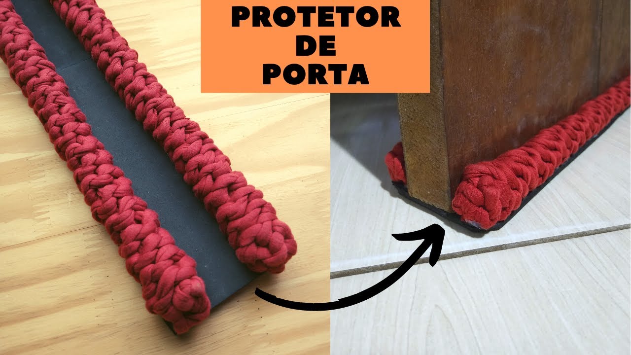 Protetor de porta em crochê com fio de malha - MUITO FÁCIL - Iniciantes - Novelo Rosa
