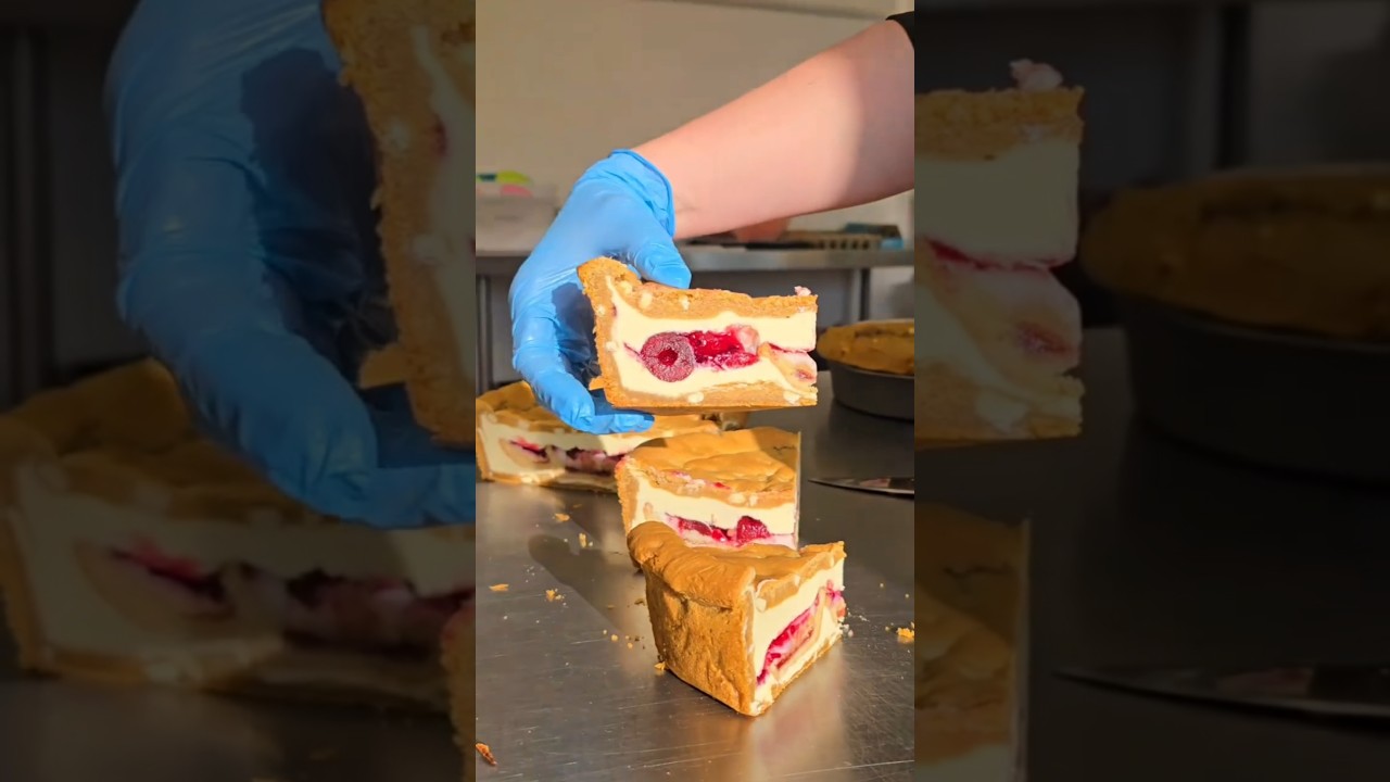 cherry Bakewell cookie pie 🥧🍒            #cookies #reels