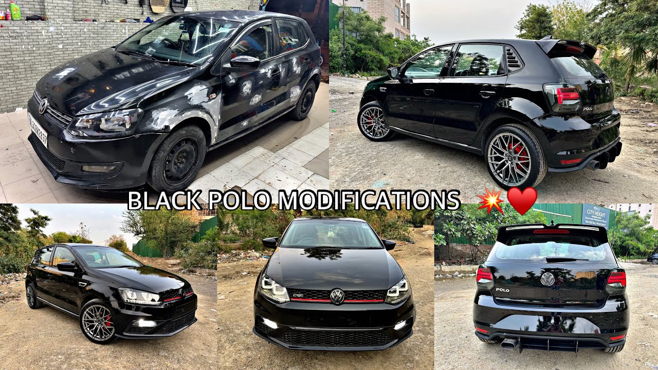 Black polo modified | GTI  kit for polo  | Best polo modifications| headlights for polo | modified