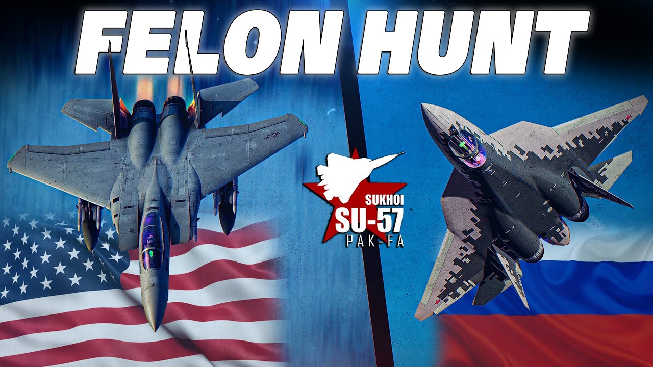 HUNTER KILLER | 2x F-15 Eagles против Su-57 Felon | Цифровой боевой симулятор | DCS |