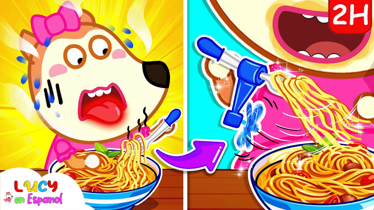 Probando Fideos | Situaciones Divertidas de Comida de Lucy en Espa&ntilde;ol