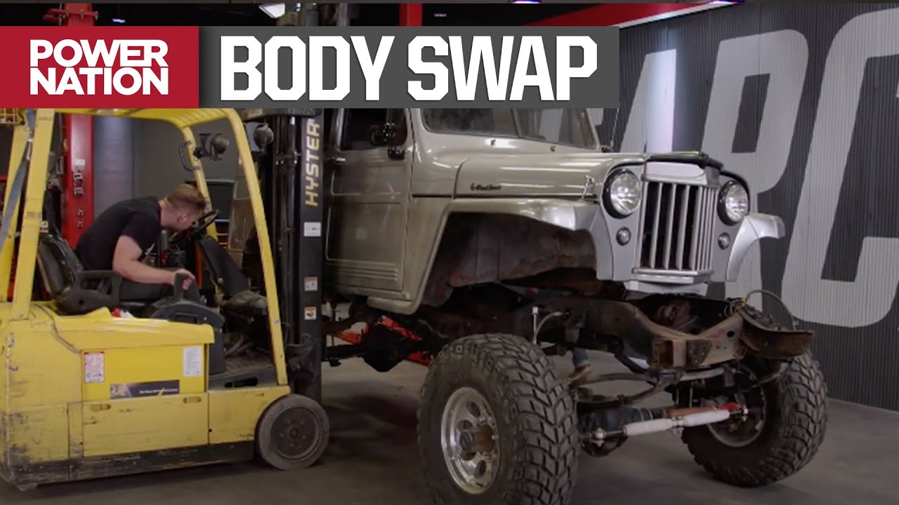 Dropping Our '53 Willys Wagon Body On It's New Chassis - Carcass S1, E6