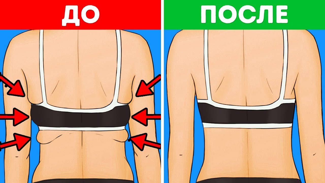 10 Упражнений, Которые Избавят от Жира на Спине и Руках за 10  Минут