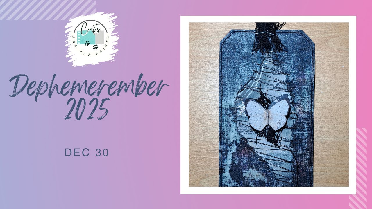 Dephemerember 25 Dec 30: Altered tag & torn wallpaper