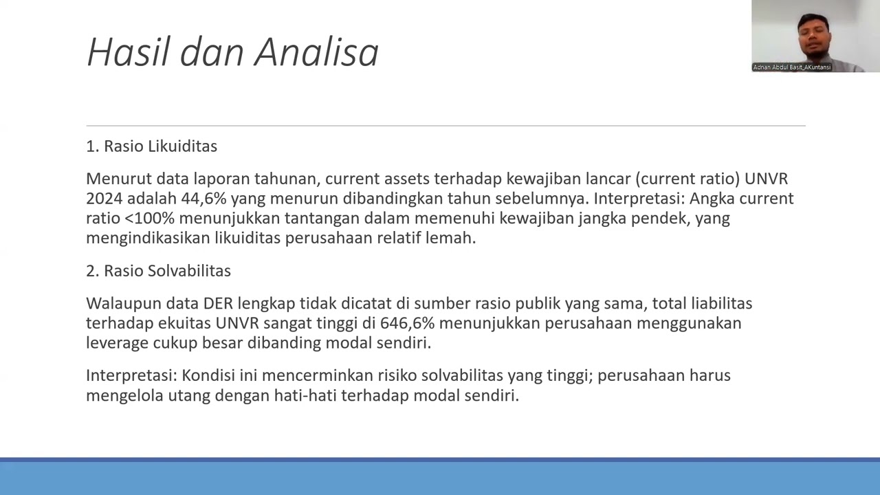 Analisis Rasio Keuangan UNVR 2024