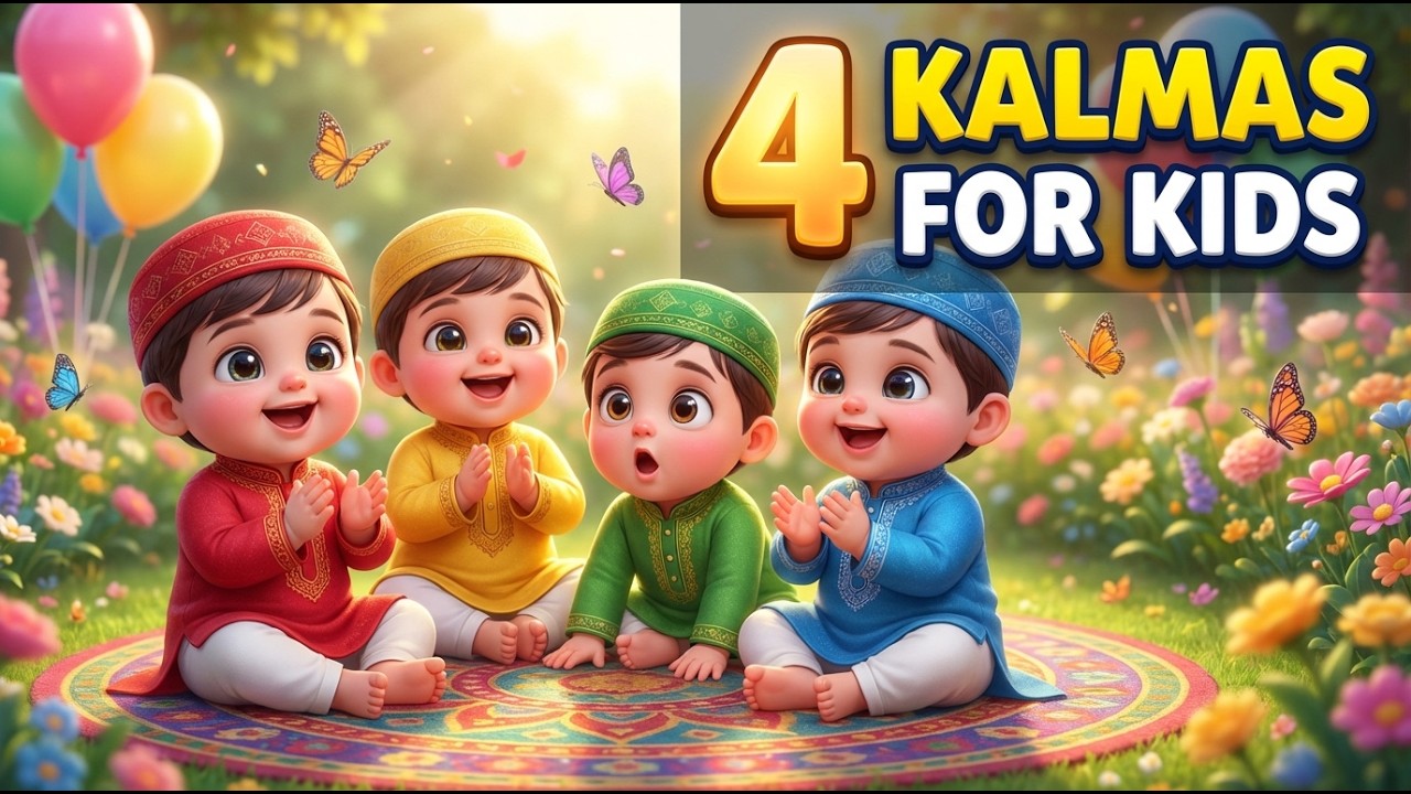 4 Kalmas for Kids with Meaning  Pehla Kalma Tayyab  Doosra Kalma Shahadat  Teesra Kalma Tamjeed