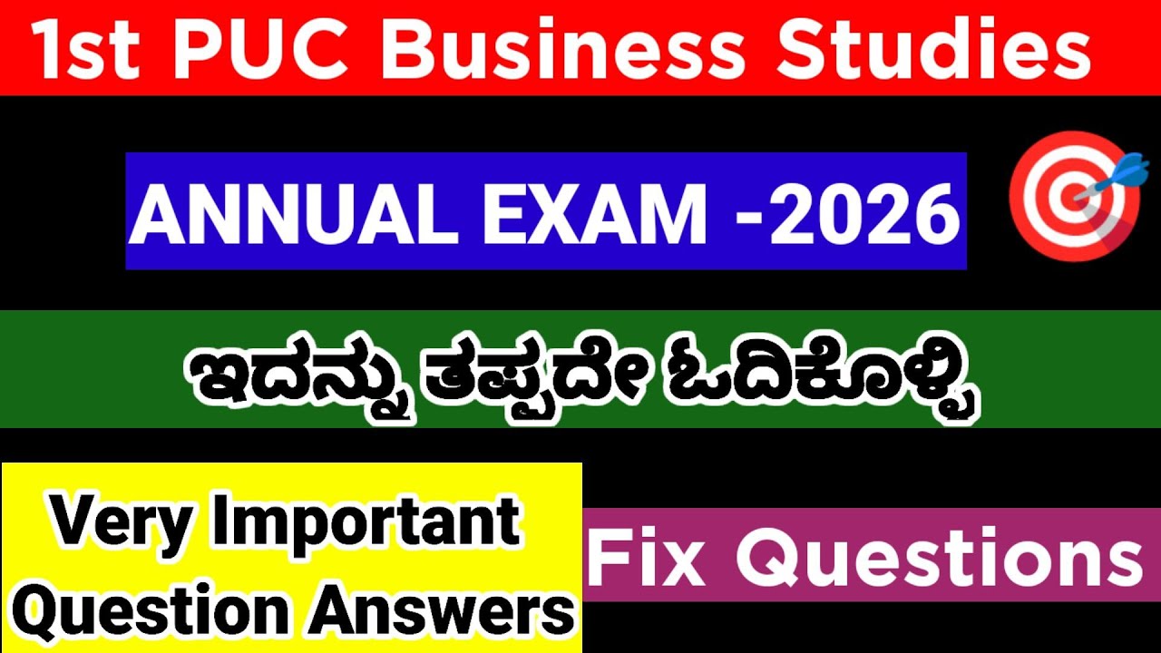 1st PUC Business Studies Important Questions For Annual Exam 2026 With Answers 